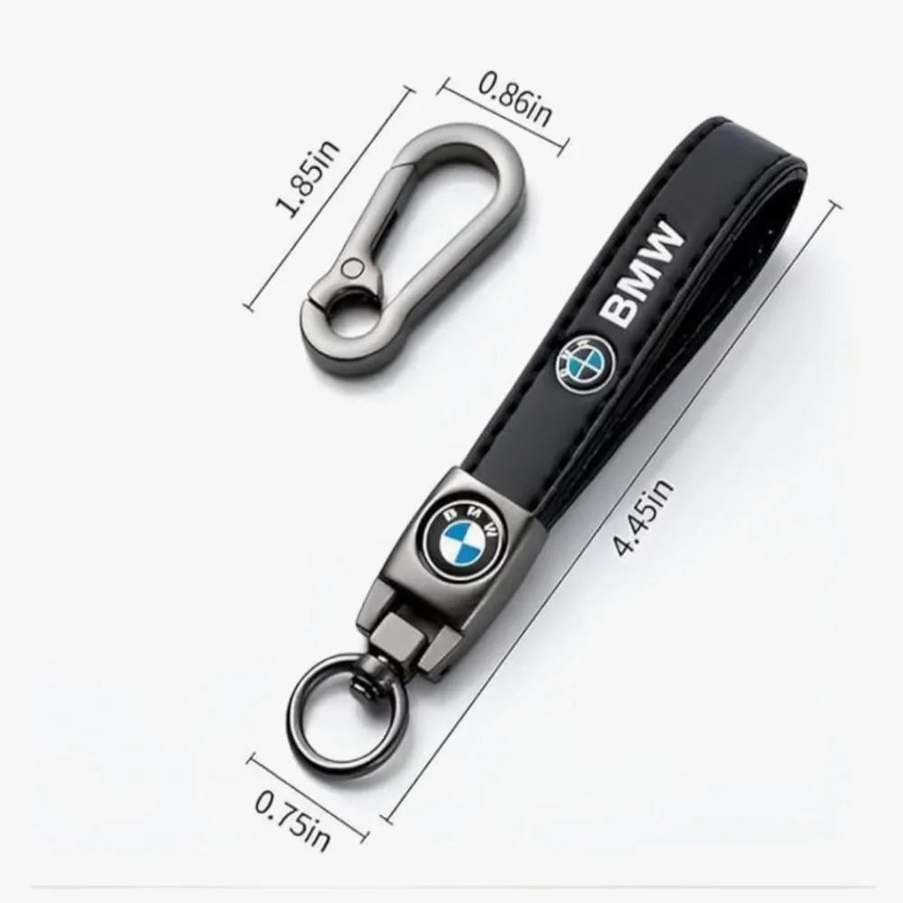 BMW | PU Leather Logo Keychain & 2 Silicon Cupholder Coasters | NEW - Picture 2 of 4